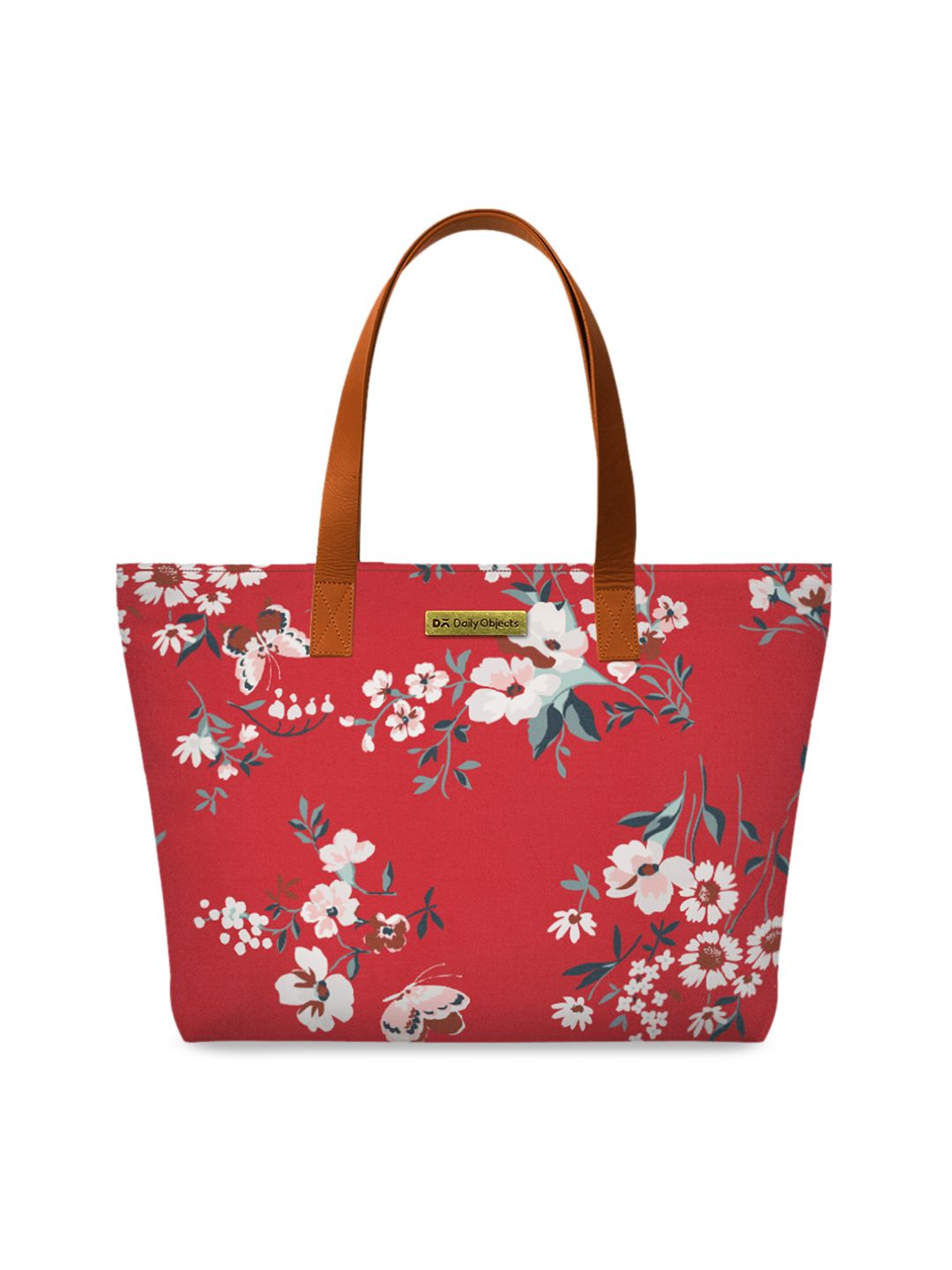 DailyObjects Red Floral Printed Fatty Tote Bag Price in India