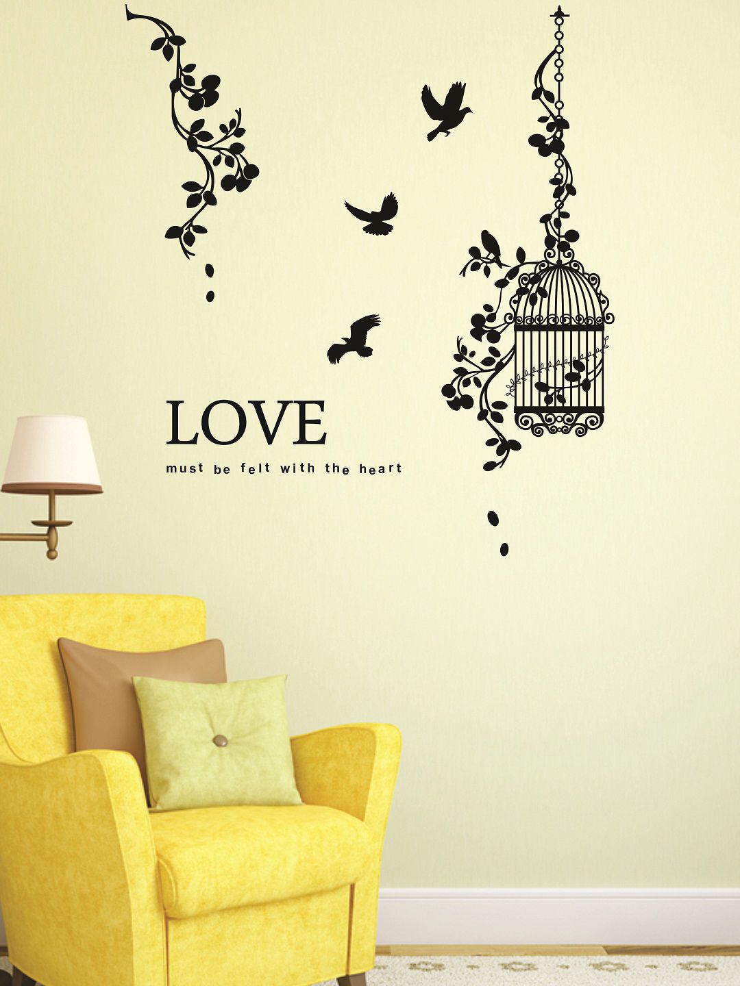 WALLSTICK Black Love Large Vinyl Wall Sticker Price in India