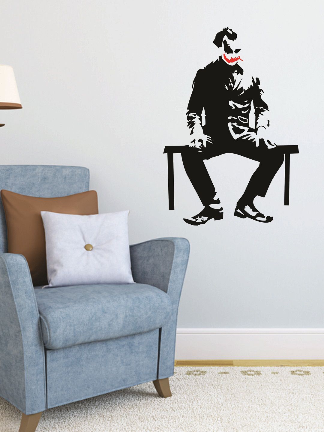 WALLSTICK Black & Red Joker Large Vinyl Wall Sticker Price in India