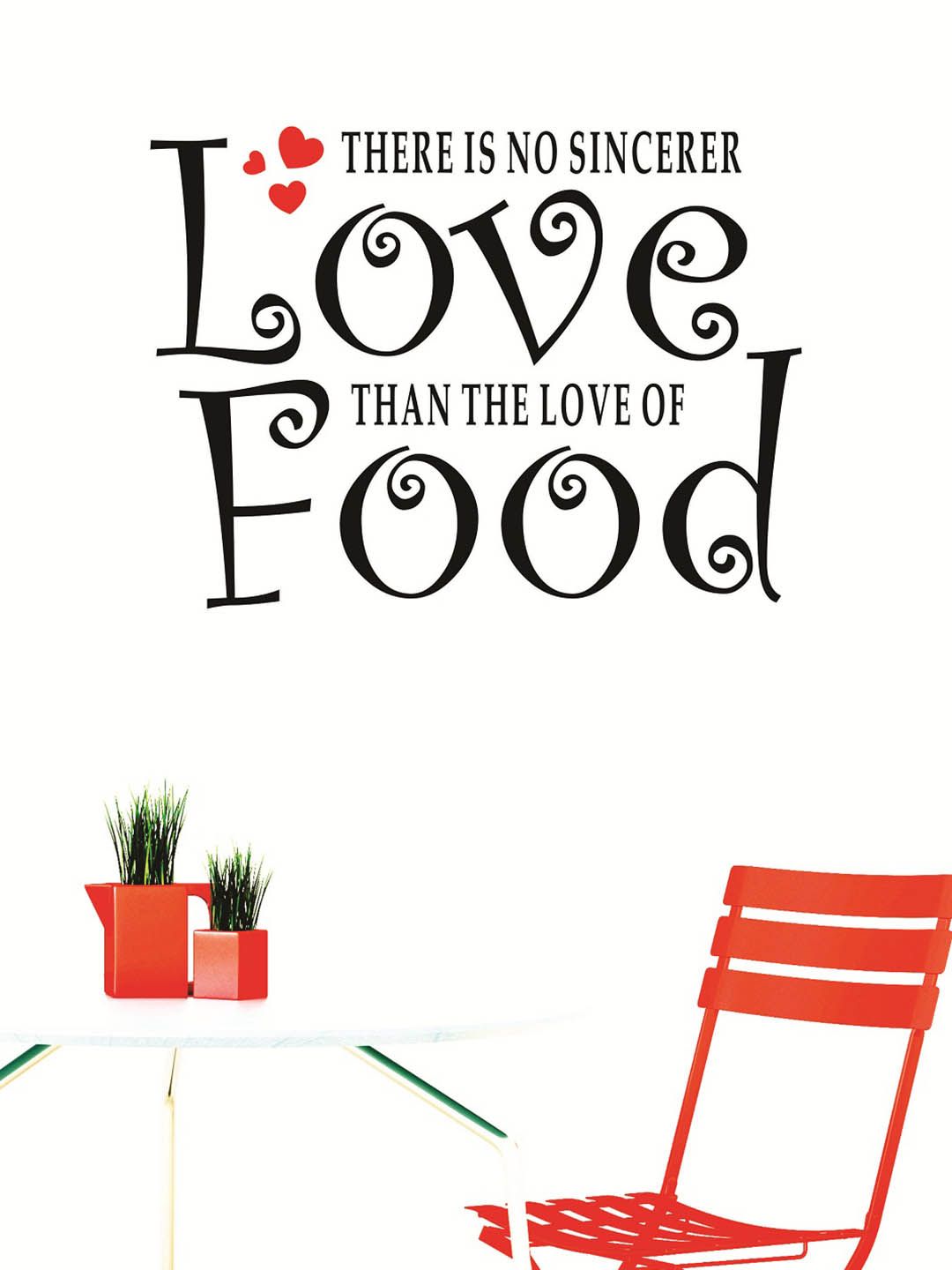 WALLSTICK Black & Red Food Love Large Vinyl Wall Sticker Price in India