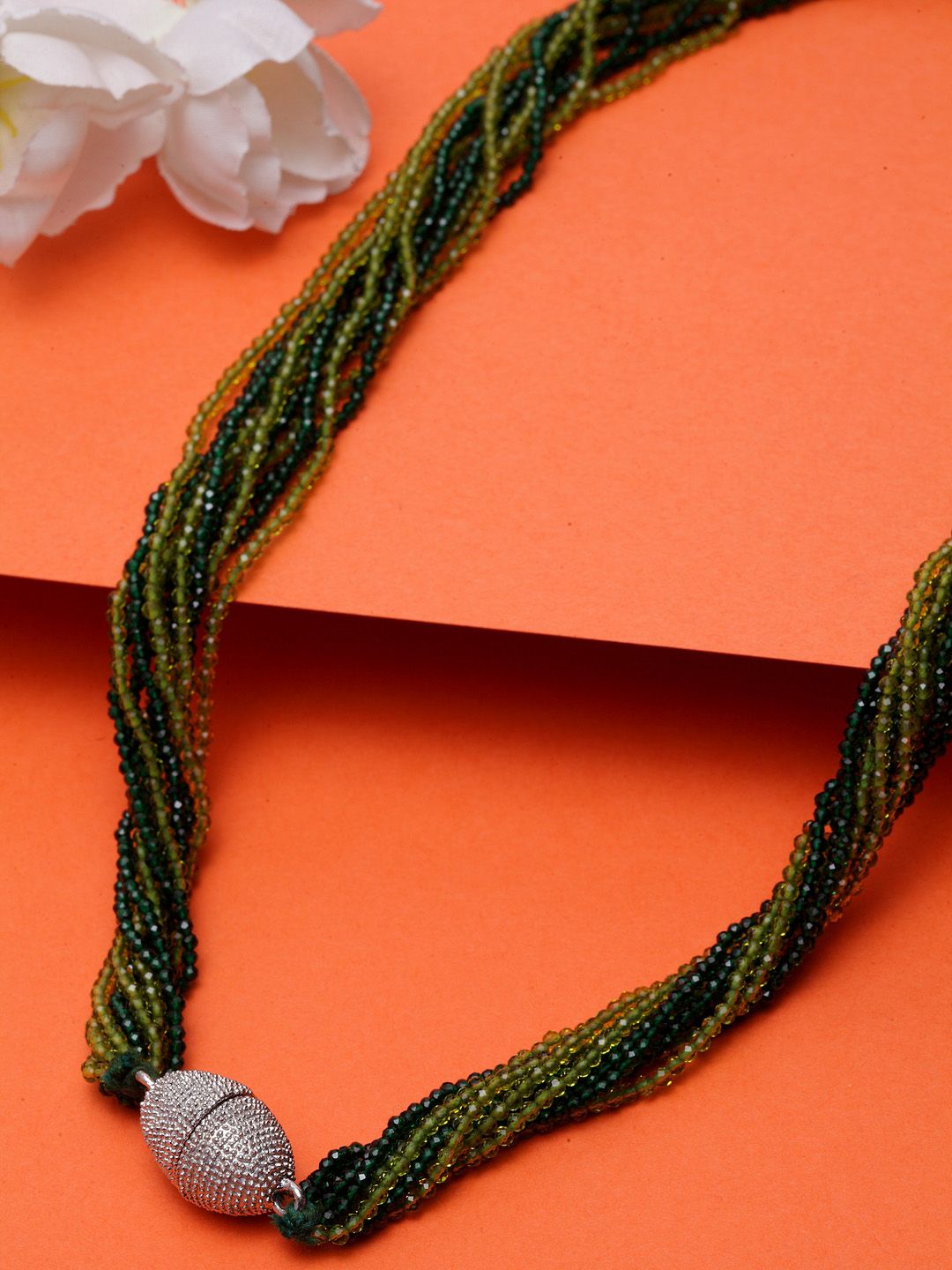 DUGRISTYLE Green Emerald String Necklace Price in India