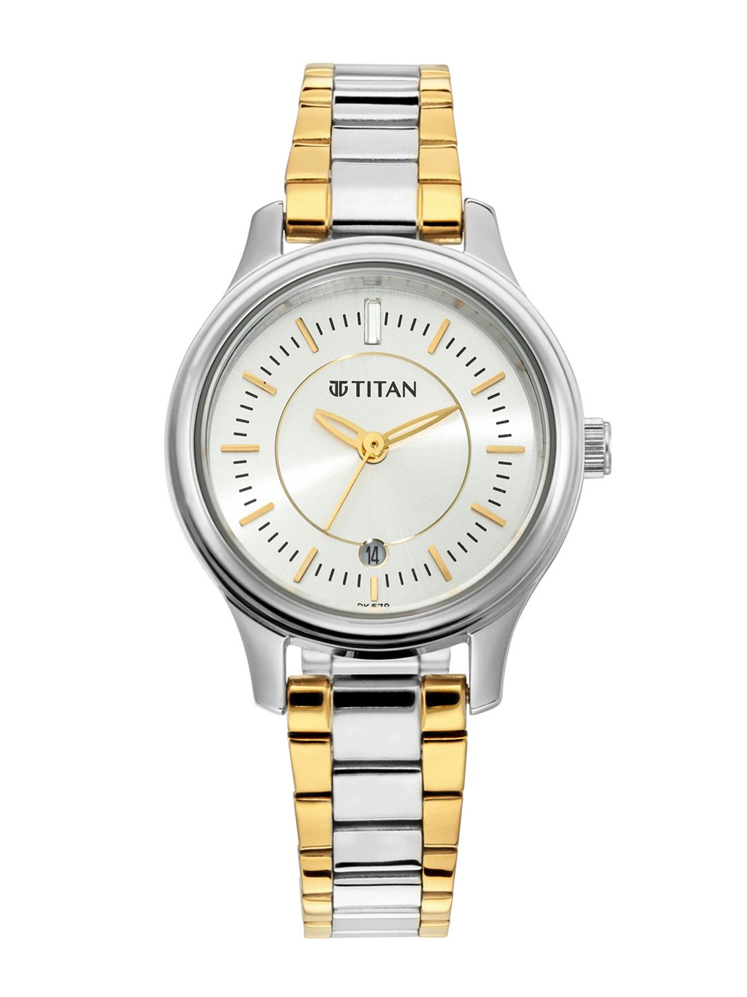 Titan Women Off-White & Silver Analogue Watch 2638BM01 Price in India