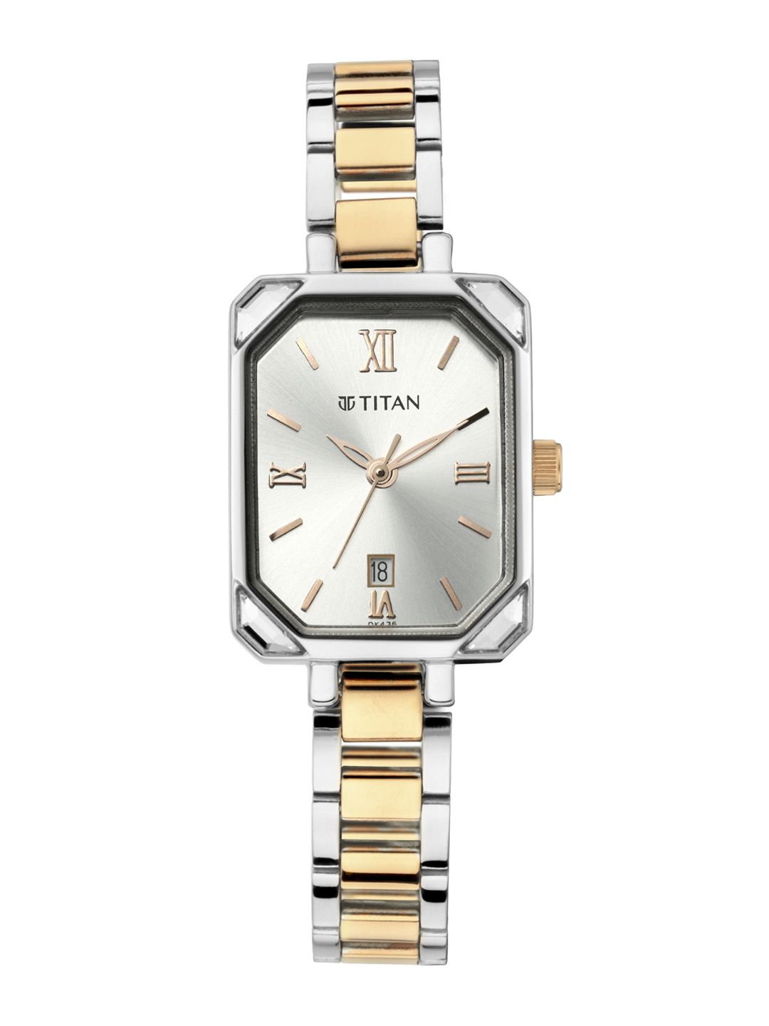 Titan Women Silver & Gold Analogue Watch 2635KM01 Price in India