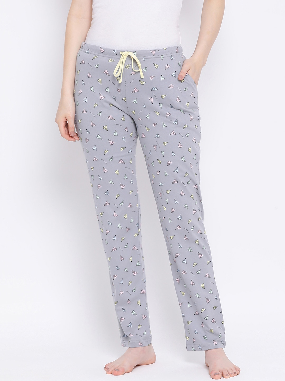 Kanvin Women Grey Printed Pyjamas Price in India