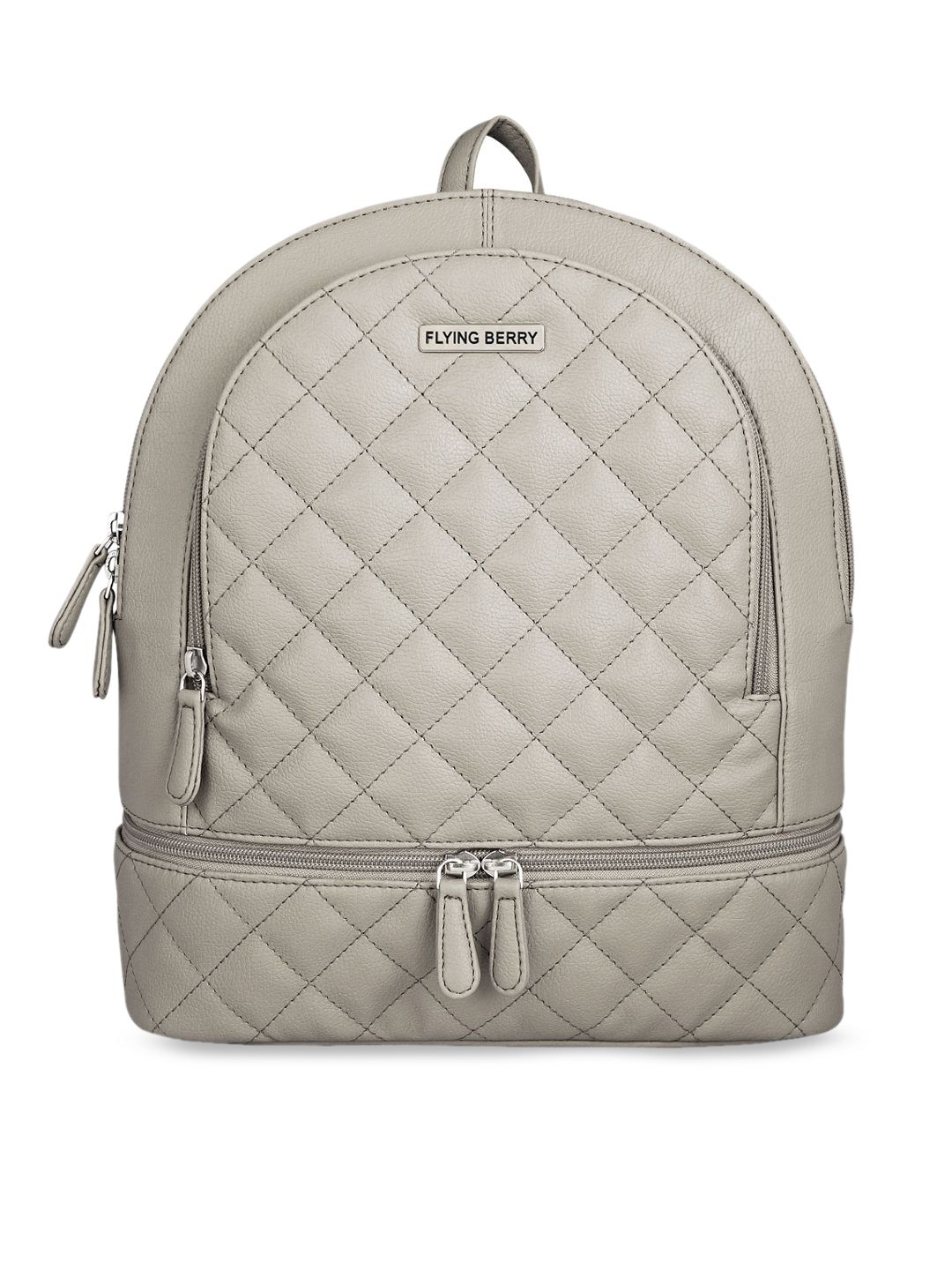 FLYING BERRY Women Grey Solid Backpack Price in India