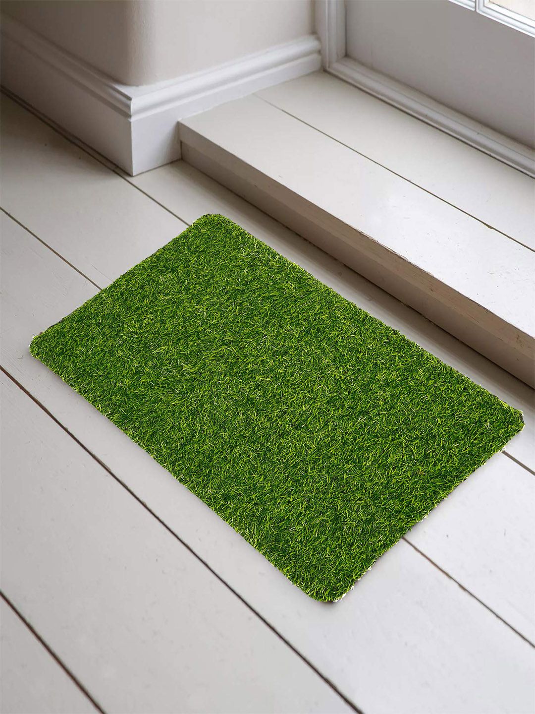 Kuber Industries Green Solid Artificial Grass Doormat Price in India