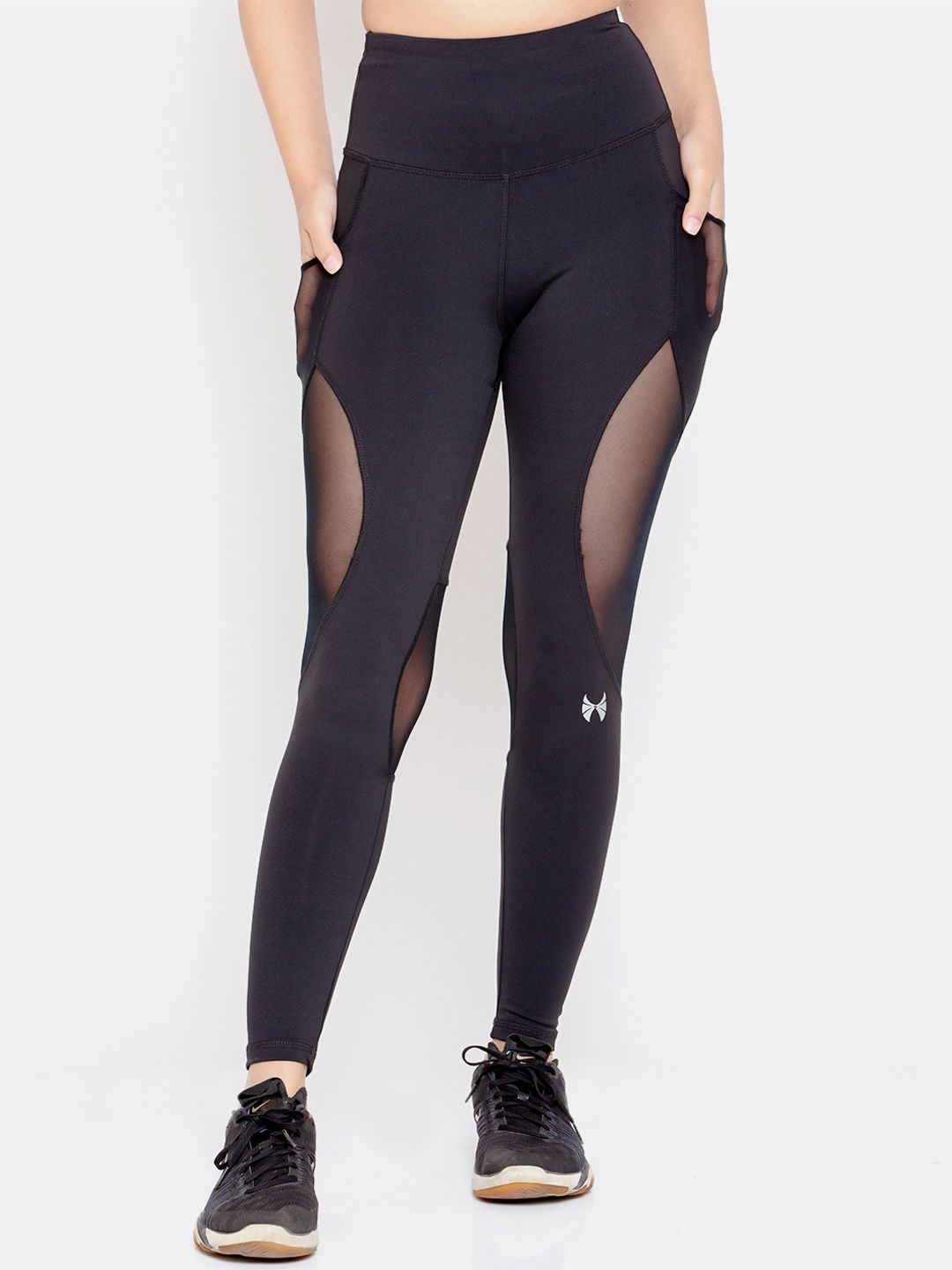Skyria Women Black Solid Tech Dry Moisture Wicking Tights Price in India