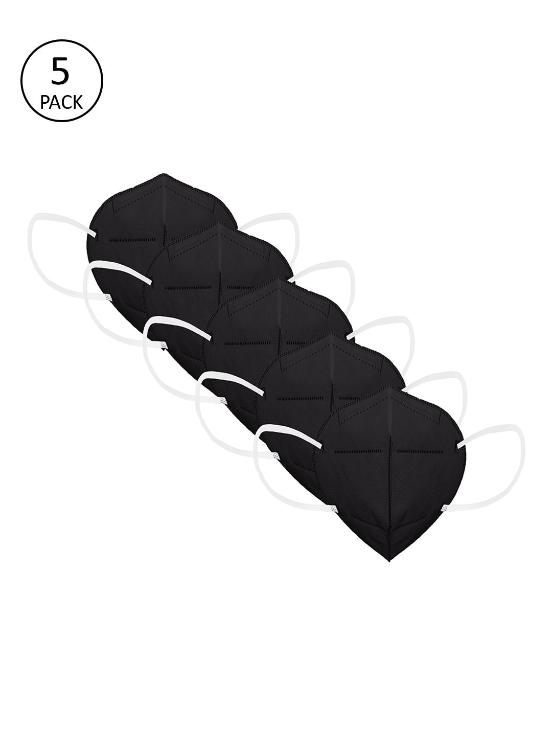 Status Unisex 5 Pcs Black 4 Ply Reusable Certified Anti Pollution N95 Masks Price in India