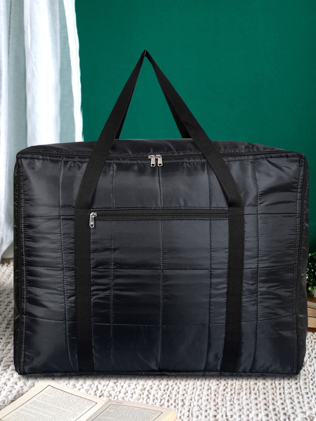 Kuber Industries Unisex Black Solid Jumbo Attachi Travel Storage Bag Price in India