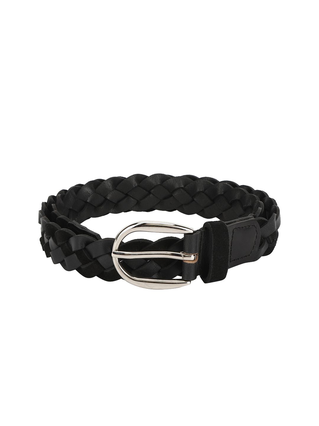 Aditi Wasan Women Black Leather Braided Belt Price in India