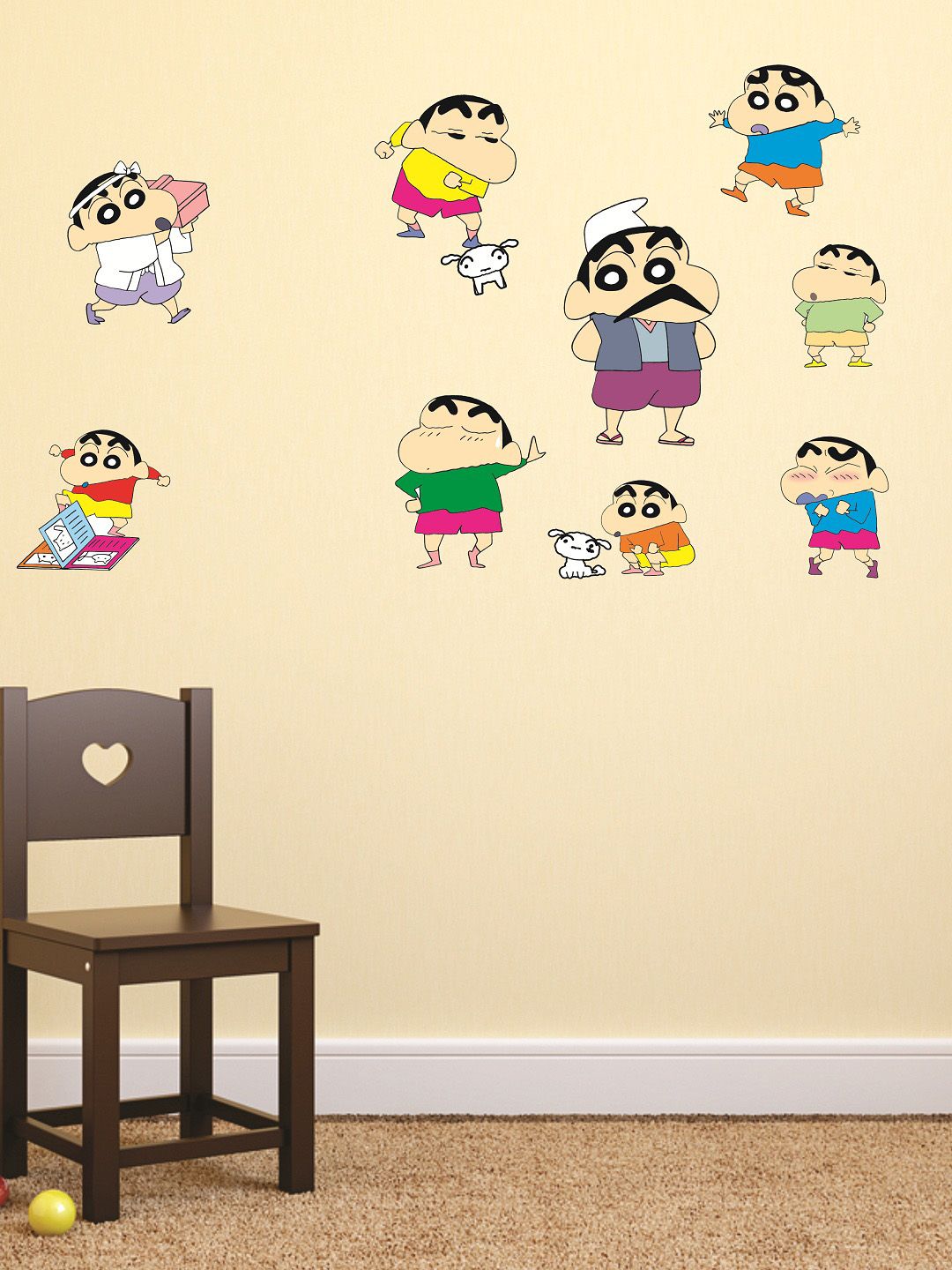 WALLSTICK Yellow & White Cartoon Characters Large Vinyl Wall Sticker Price in India