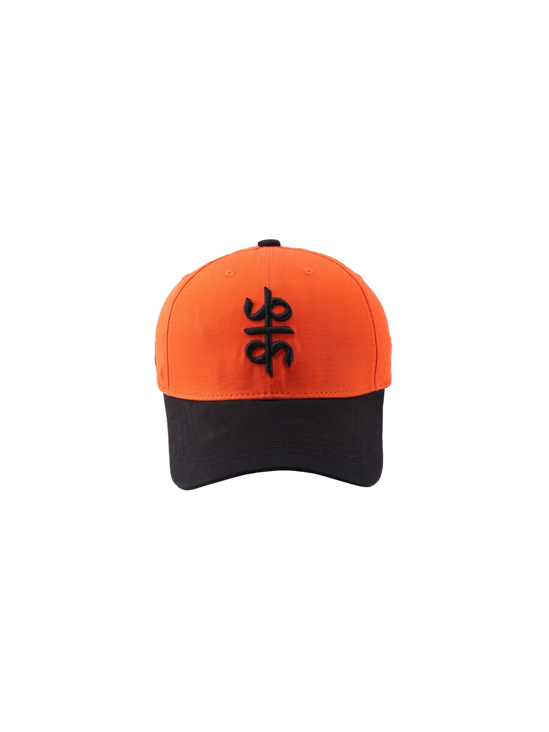 Cap Shap Unisex Orange & Black Embroidered Baseball Cap Price in India
