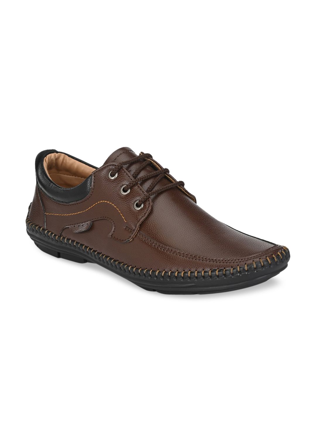 Mactree Men Brown Solid Formal Derbys
