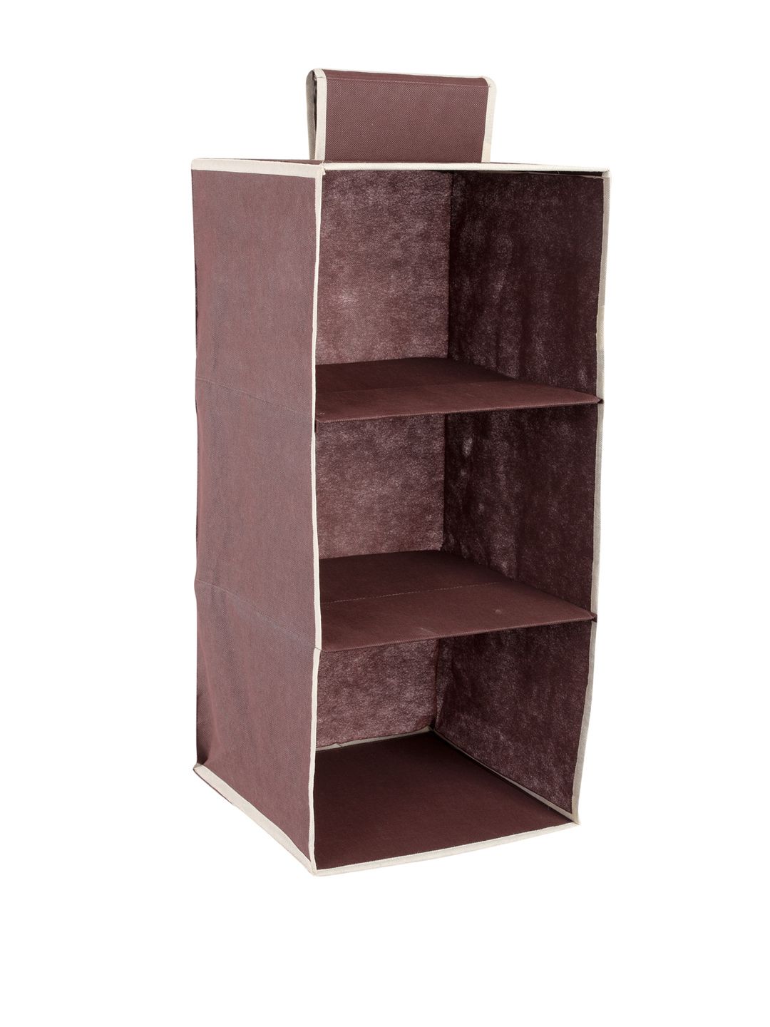 My Gift Booth Unisex Brown Solid Hanging Foldable Wardrobe Organiser Price in India