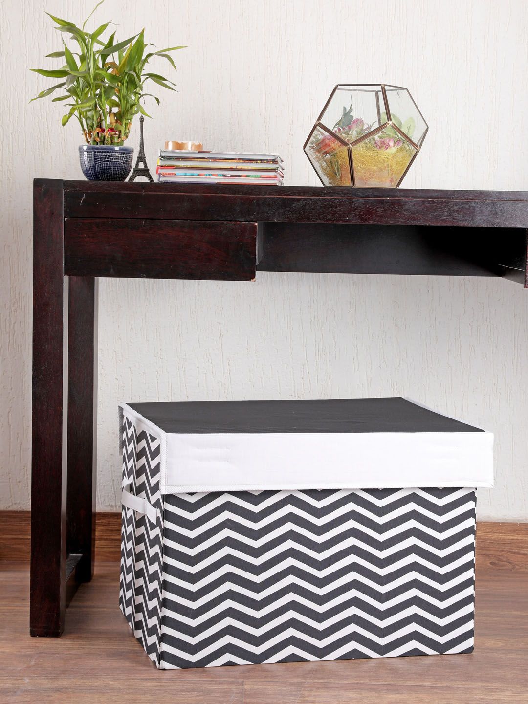 My Gift Booth Black & White Zig Zag Printed Toy & Storage Box Price in India