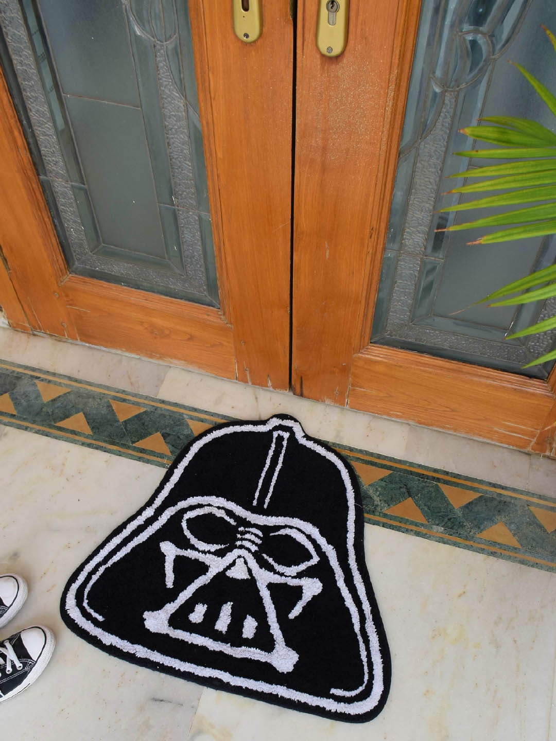AVI Living Black & White Star Wars 1600 GSM No-Shredding Doormat Price in India