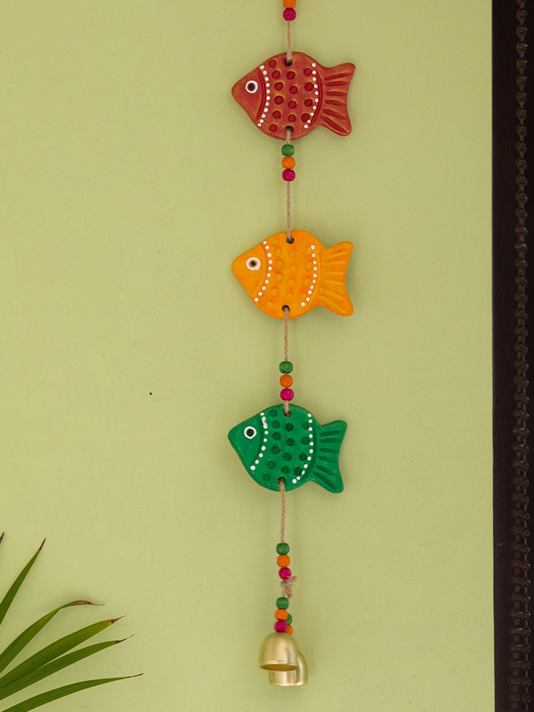 ExclusiveLane Multicoloured The Fish Family Hand-painted Decorative Wall Hanging Price in India
