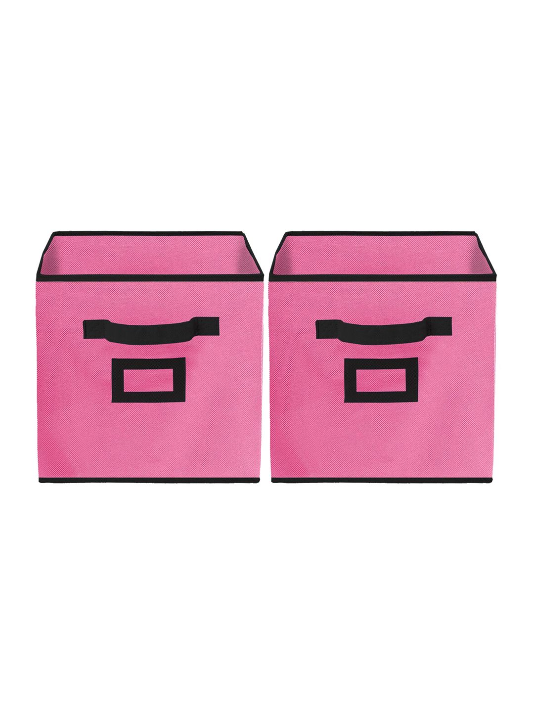 Kuber Industries Set Of 2 Pink & Black Foldable Storage Replacement Drawers With Handle Price in India