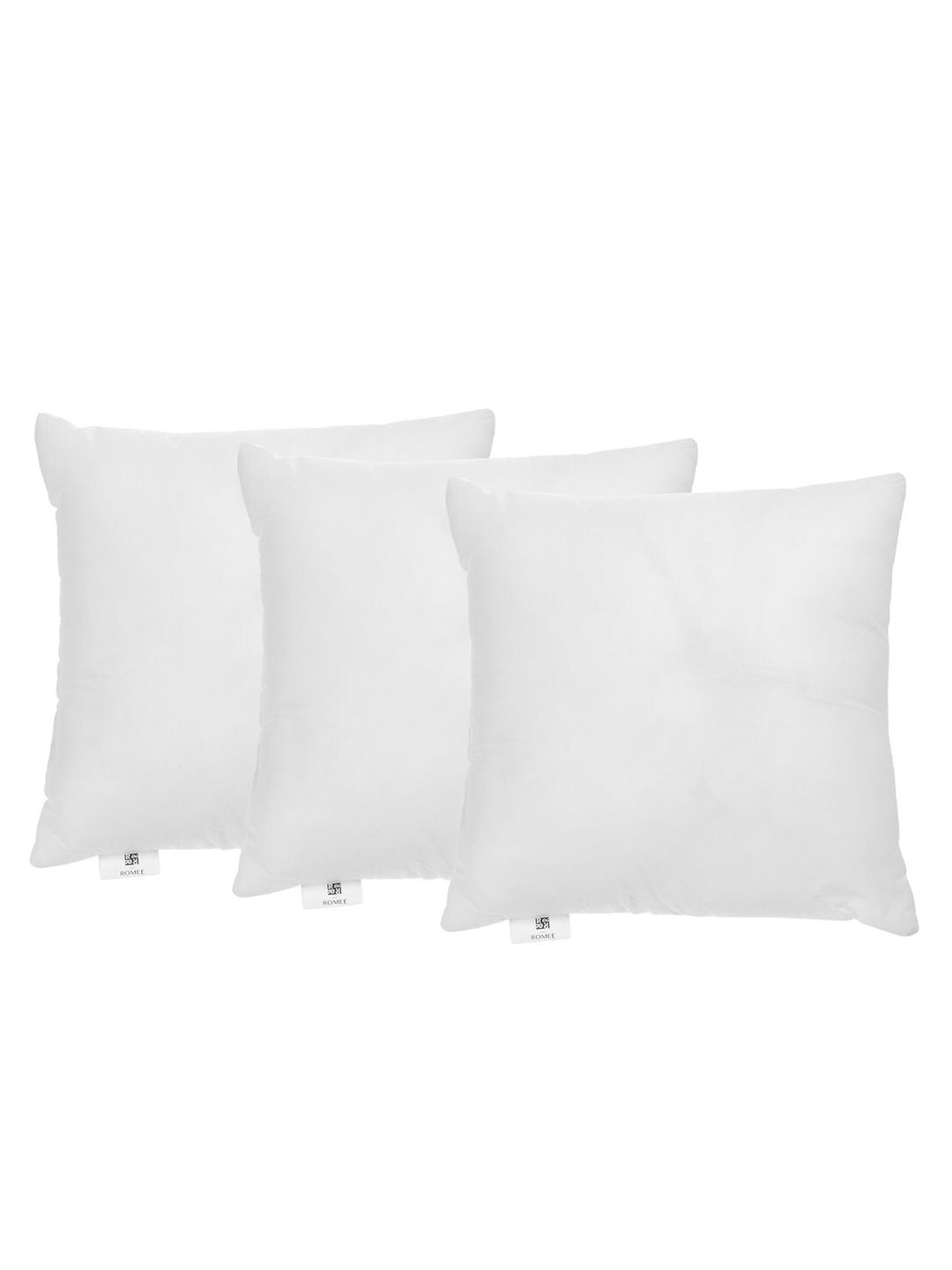 ROMEE Set Of 3 White Solid Square Cushions Price in India