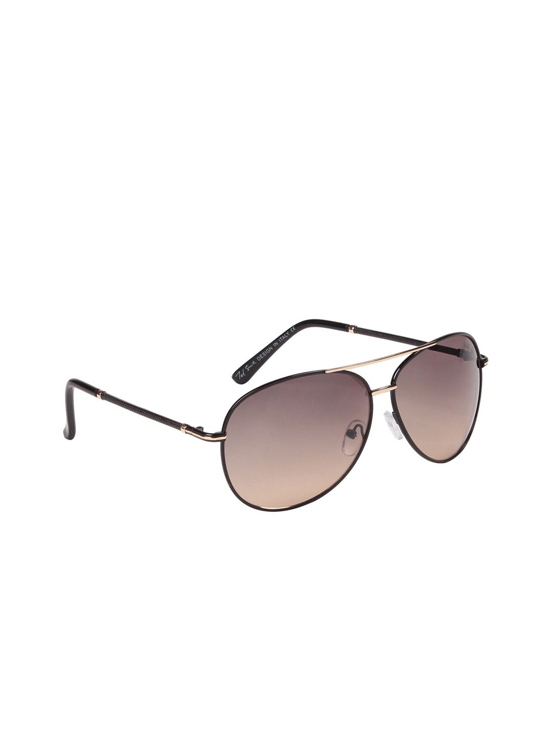 Ted Smith Unisex Aviator Sunglasses TS-S6005_BLK/GLD Price in India