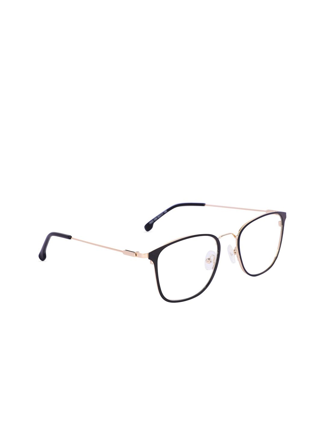 MARC LOUIS Unisex Black Solid Full Rim Square Frames 192G C03 52 FR Price in India