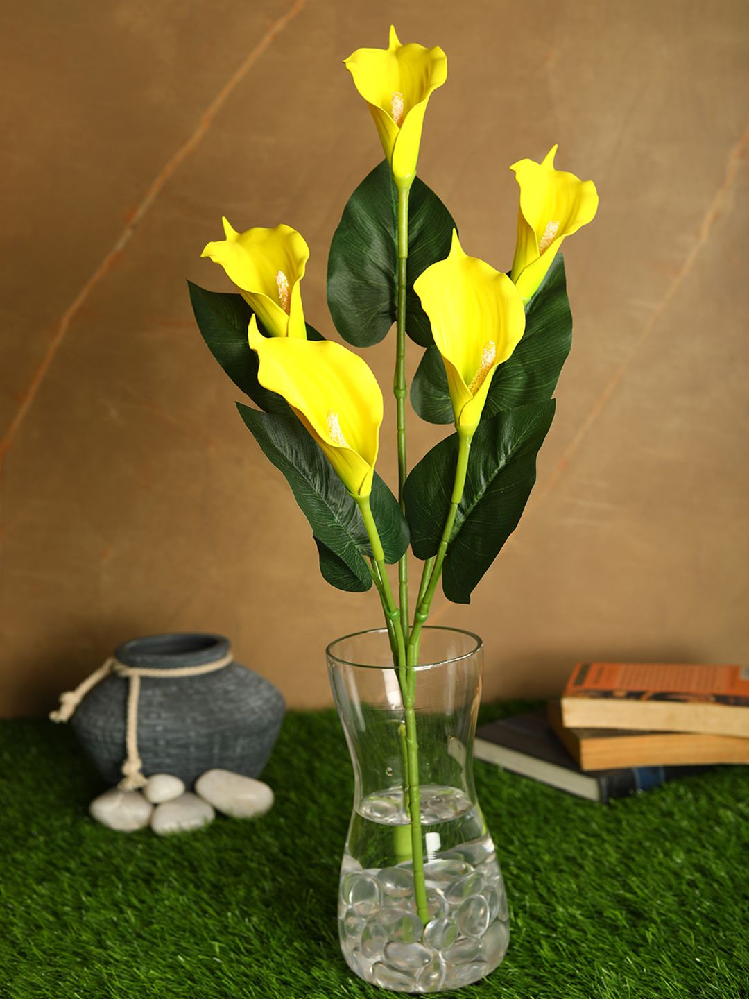 PolliNation Yellow & Green Real Touch Artificial Callalily Flower Stem Price in India