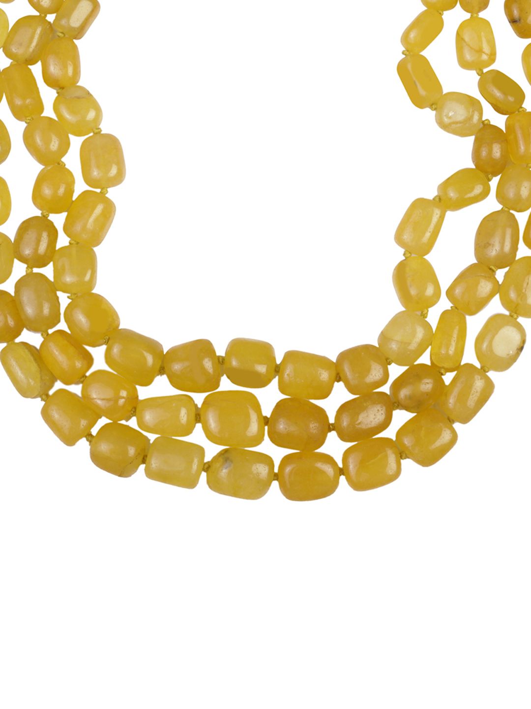 DUGRISTYLE Women Yellow Mutistrand Beaded Nacklace Price in India