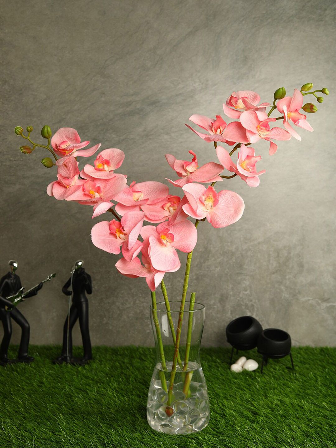 PolliNation Set Of 2 Pink Tropical Artificial Orchid Flower Stems Price in India