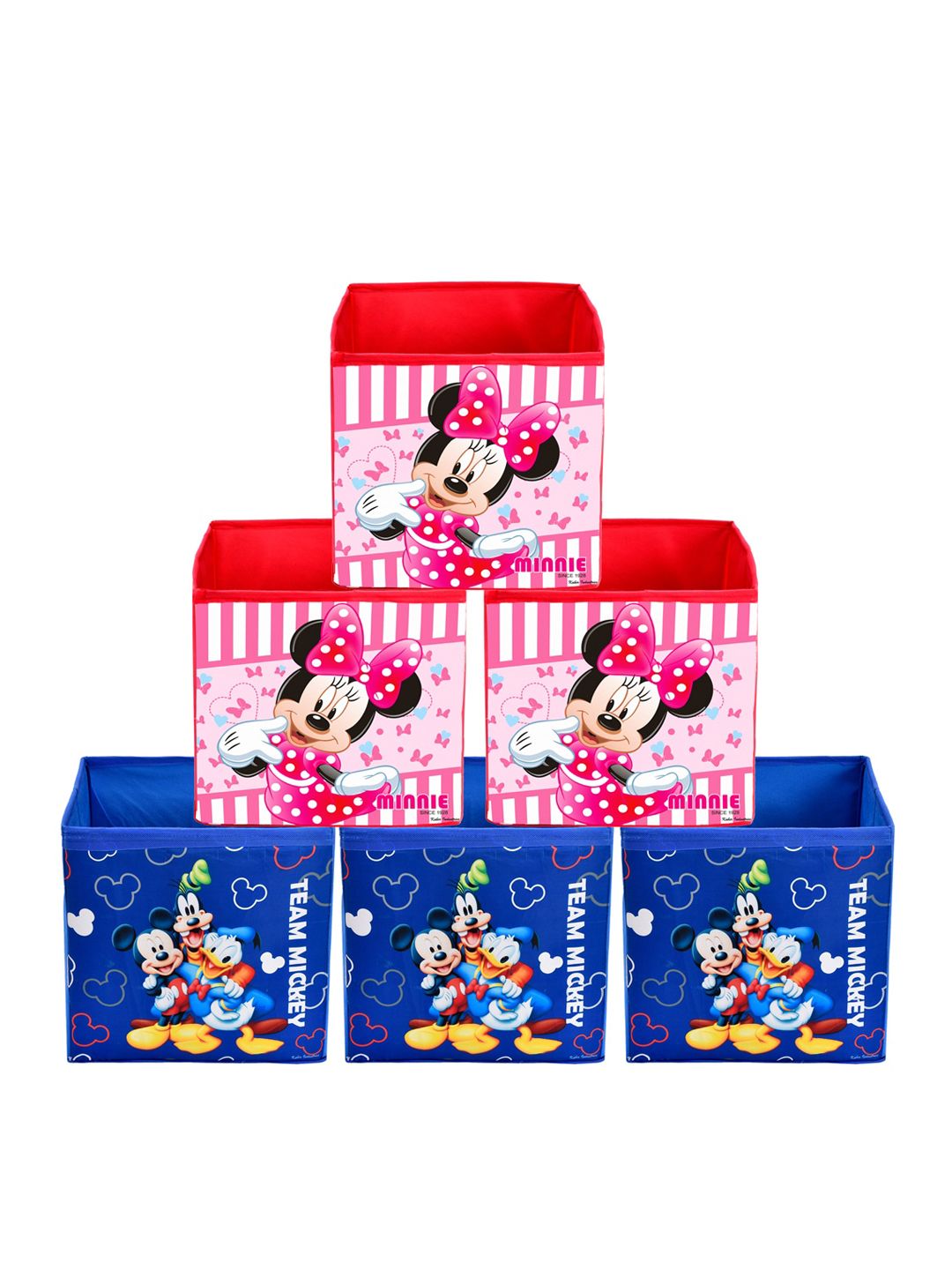 Kuber Industries Set Of 6 Disney Printed Foldable Storage Boxes With Handles Price in India