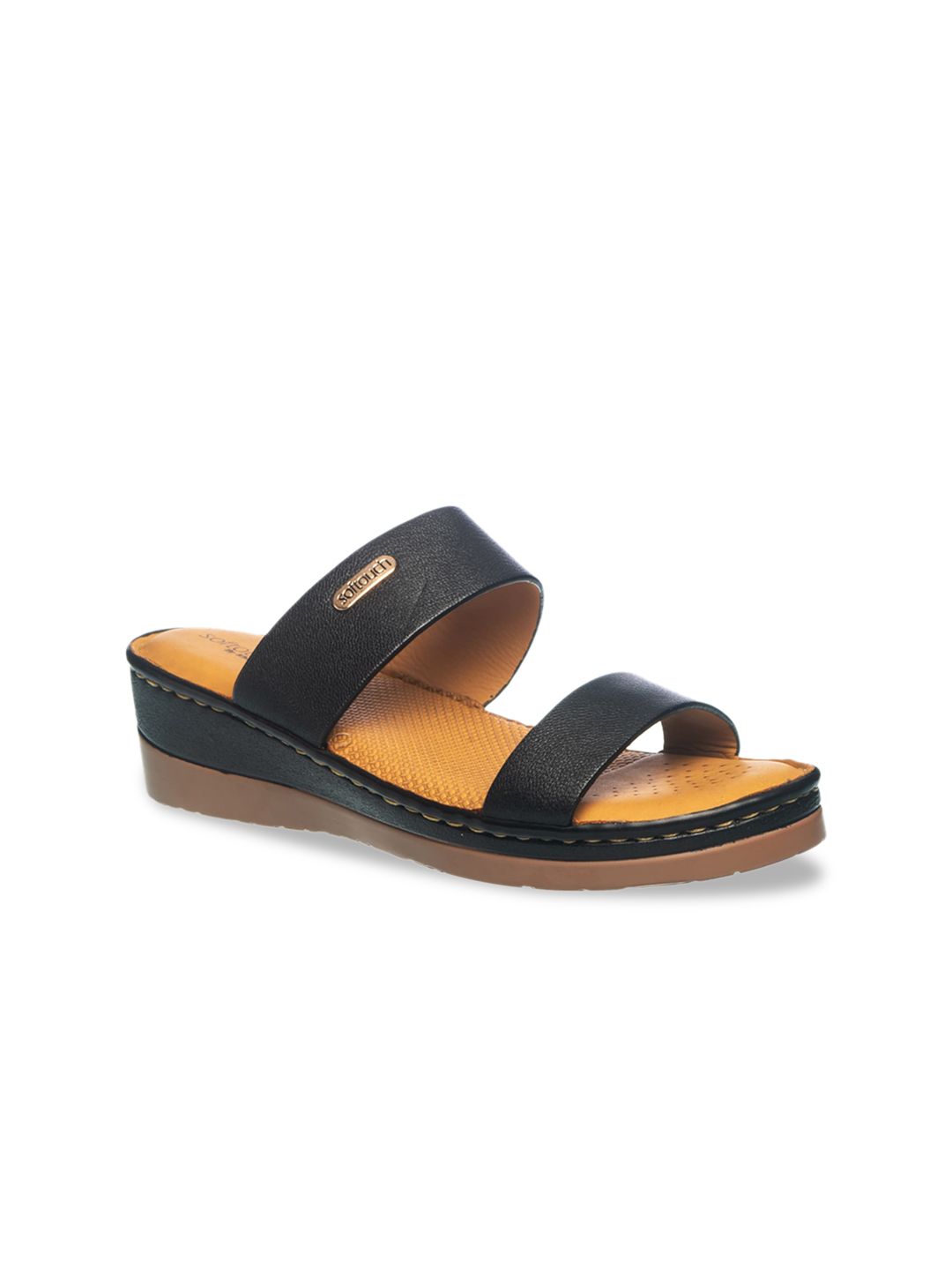 Khadims Women Black Solid Wedges Price in India