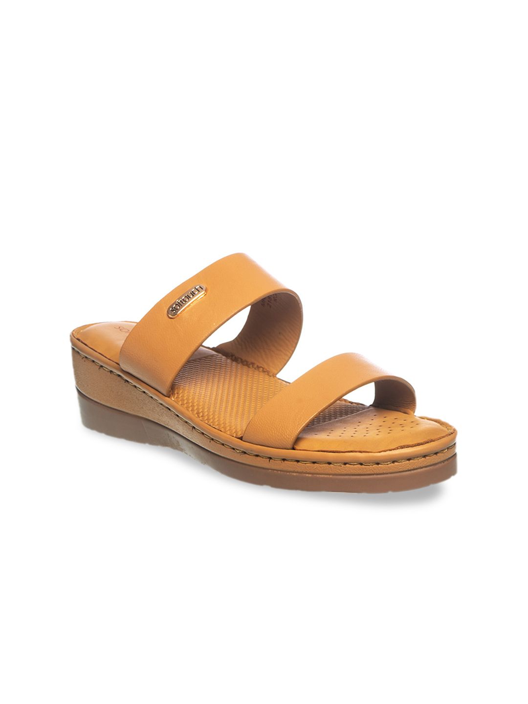 Khadims Women Tan Solid Platforms Price in India