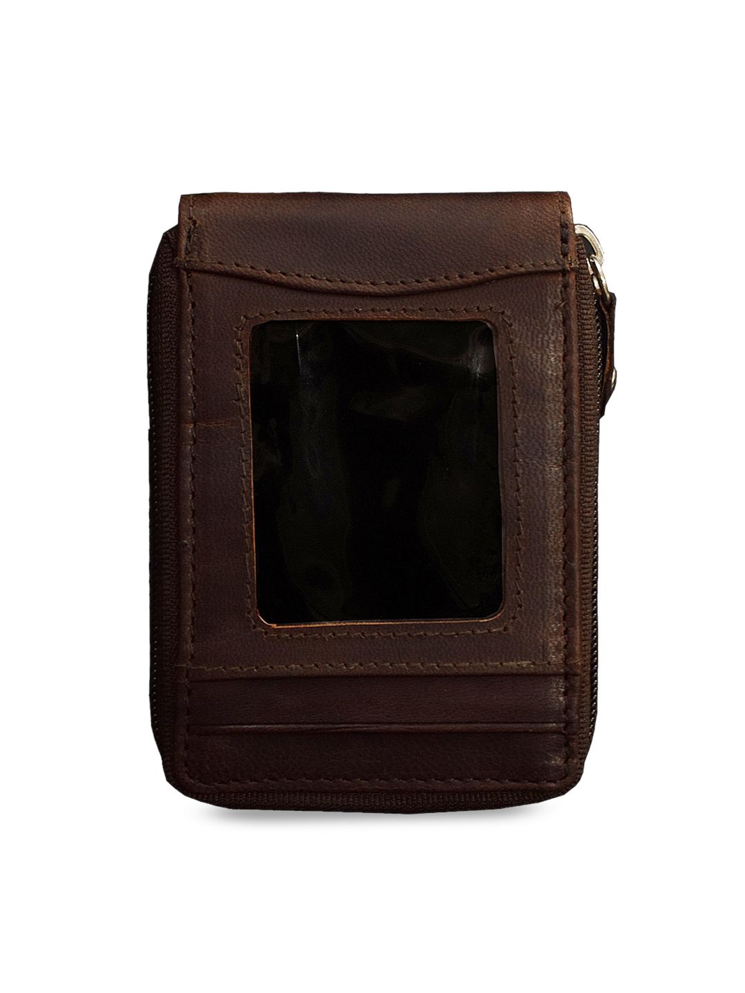 ABYS Unisex Coffee Brown Solid Zip Around Wallet Price in India