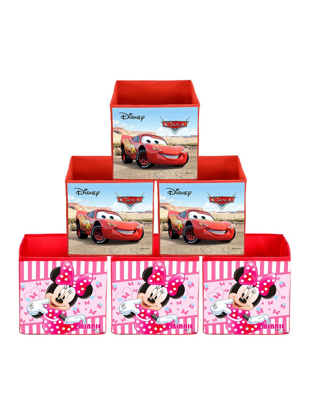 Kuber Industries Set Of 6 Disney Printed Foldable Storage Boxes With Handles Price in India