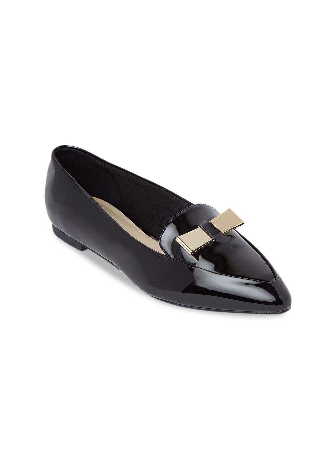 CHARLES & KEITH Women Black Solid PU Ballerinas