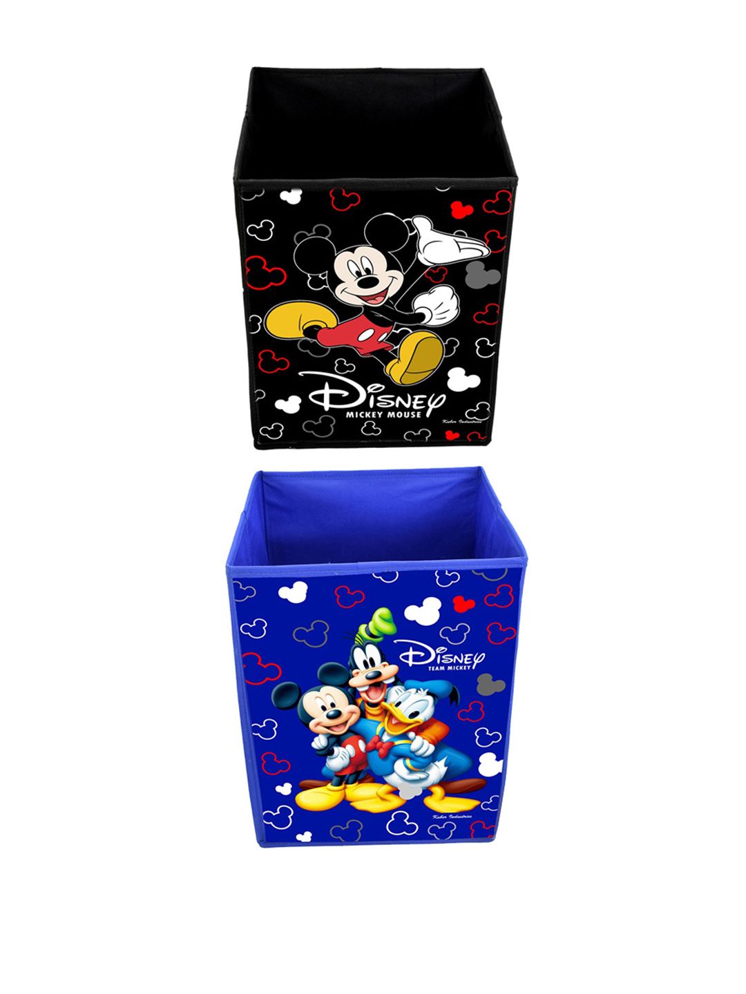 Kuber Industries Set of 2 Printed Disney Mickey Mouse Multi-Utility Storage Baskets with Handles Price in India