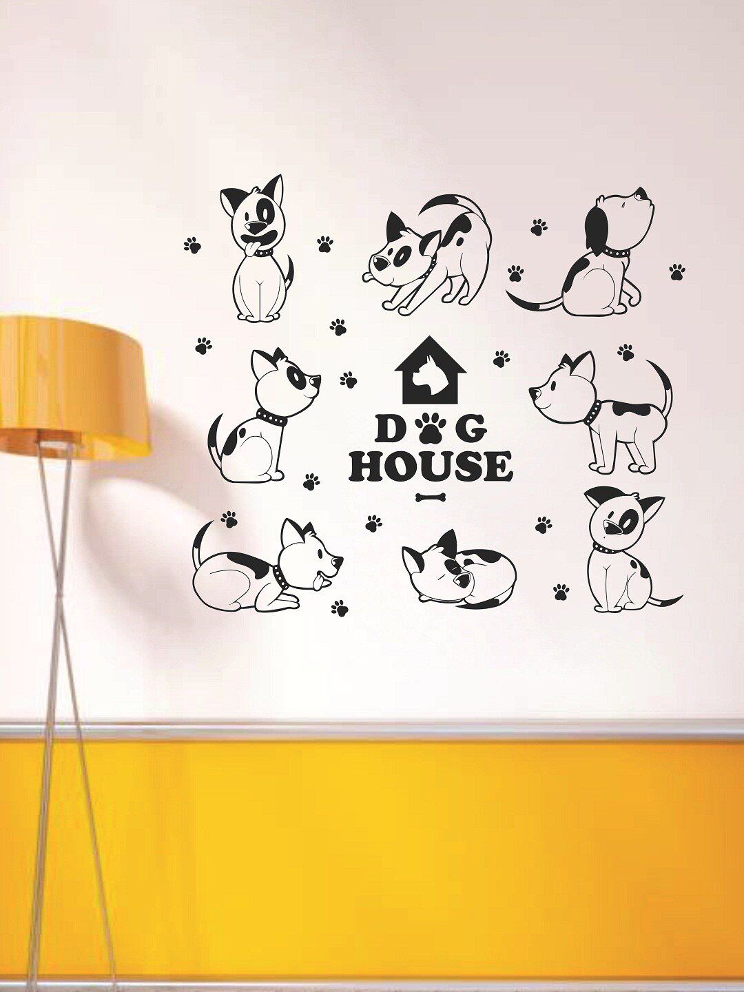 WALLSTICK Black Dog House Large Vinyl Wall Sticker Price in India