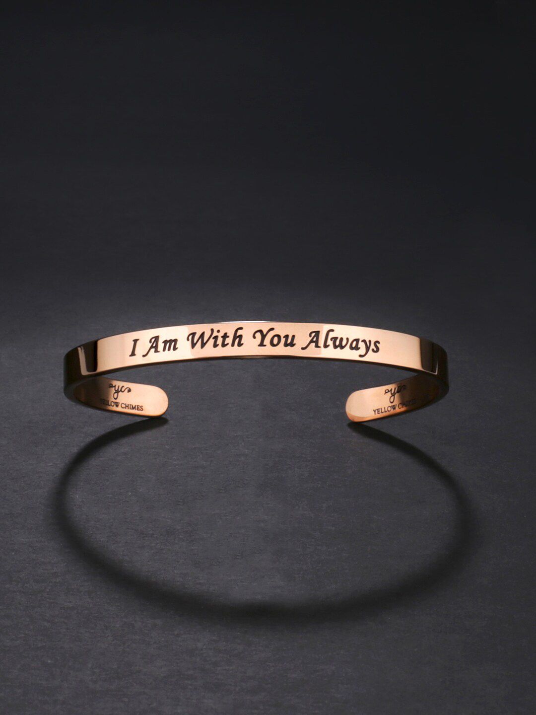 Yellow Chimes Rose Gold-Plated Engraved Kada Bracelet Price in India