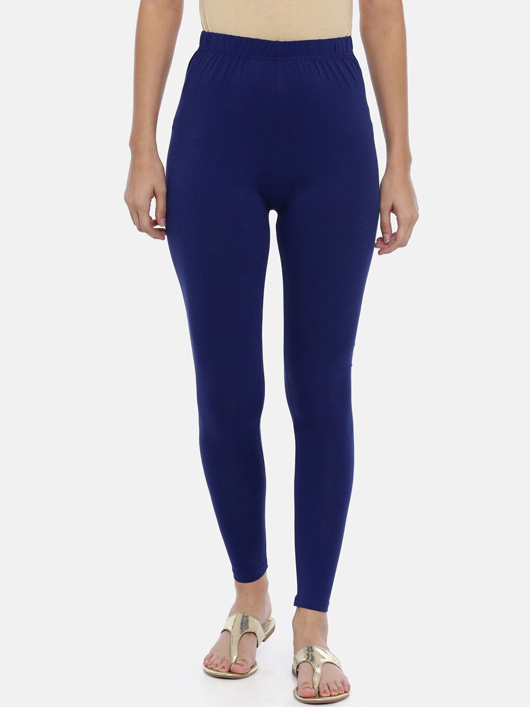 Souchii Women Navy Blue Solid Slim-Fit Ankle-Length Leggings Price in India