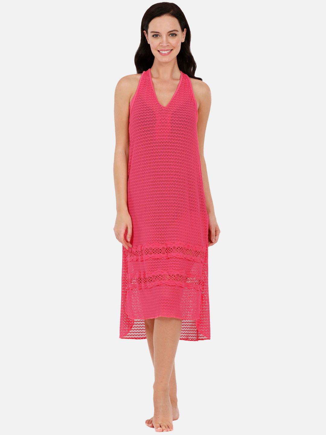 Amante Women Pink Cover-Up Swim Dress Price in India