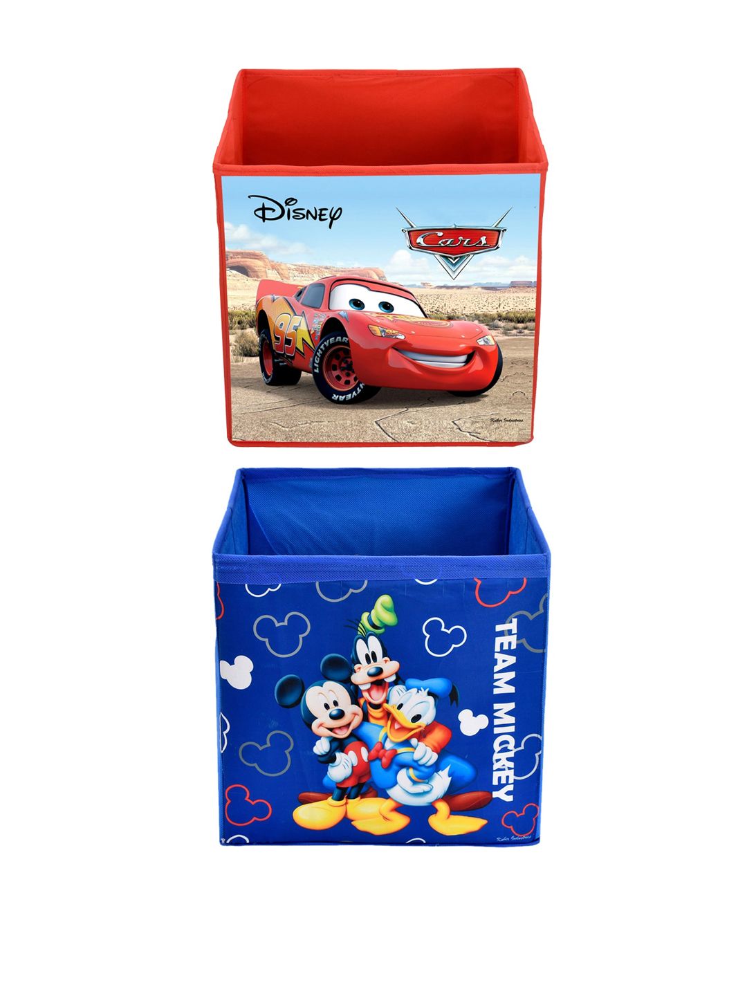Kuber Industries Set Of 2 Disney Printed Foldable Storage Boxes With Handles Price in India