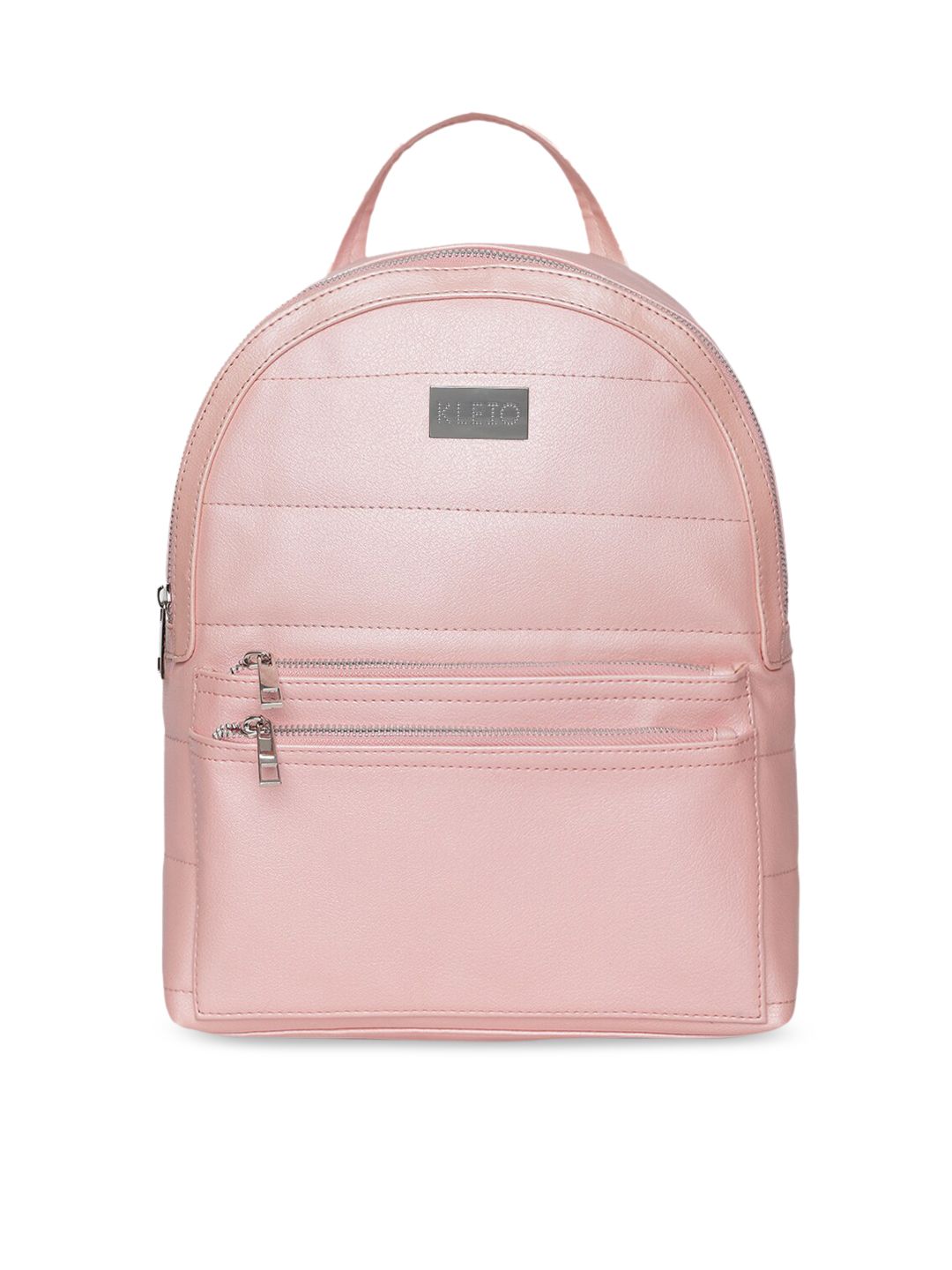 KLEIO Women Pink Solid Backpack Price in India