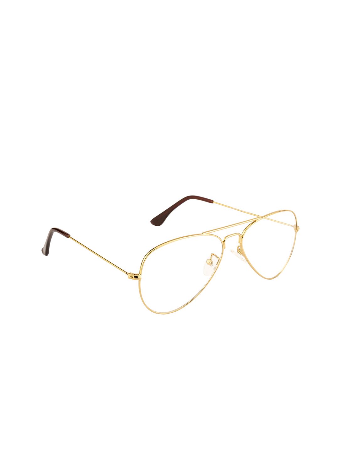 Ted Smith Unisex Gold-Toned Solid Full Rim Aviator Frames TS-NC-252_C3 Price in India