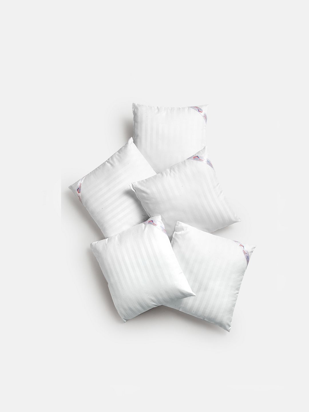 HOSTA HOMES Set Of 5 White Striped Cushions Price in India