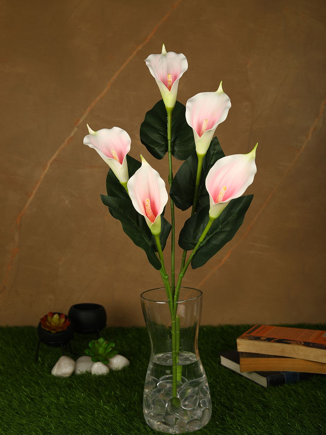 PolliNation Pink & Green Real Touch Artificial Callalily Flower Stem Price in India