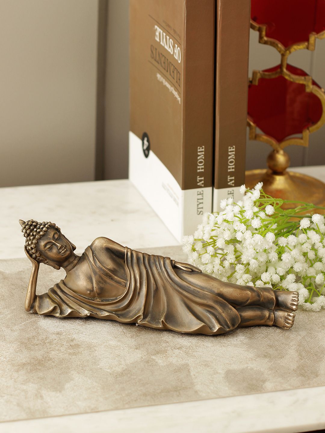 HomeTown Bronze-Toned Zen Polyresin Buddha Idol Price in India