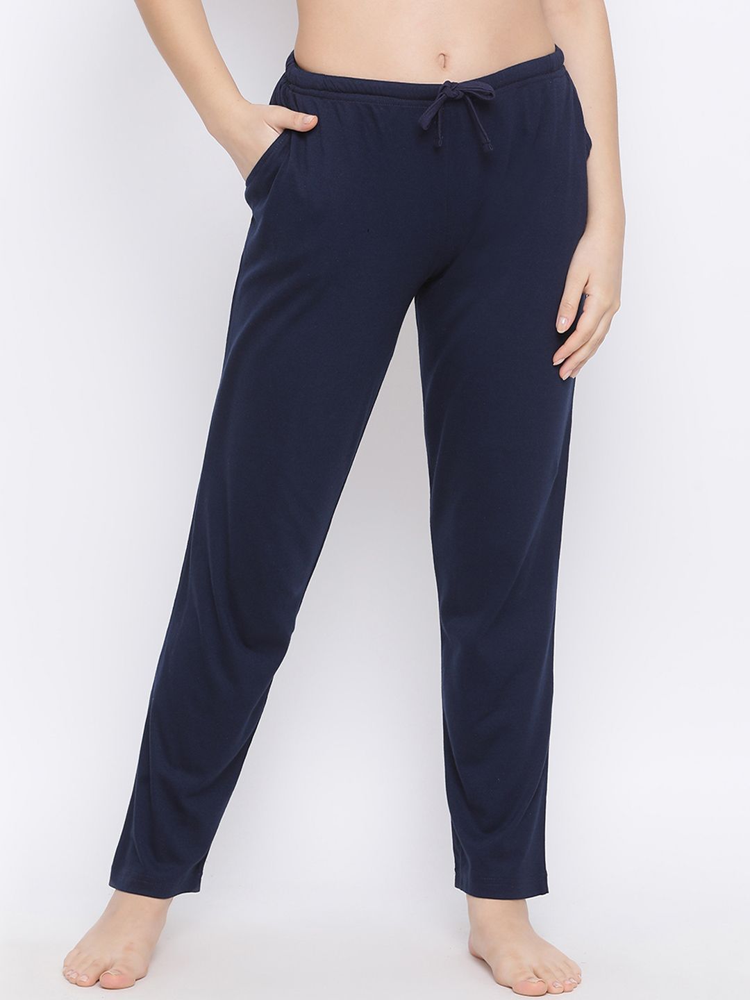 Kanvin Women Navy Blue Solid Lounge Pants Price in India