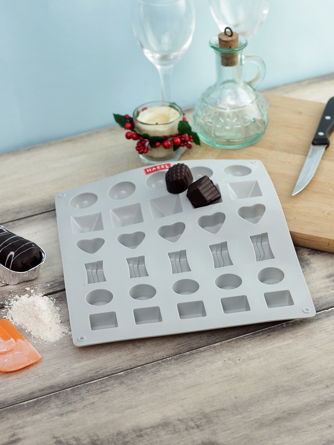 HAZEL Grey Solid Silicone Big Chocolate Mould Price in India