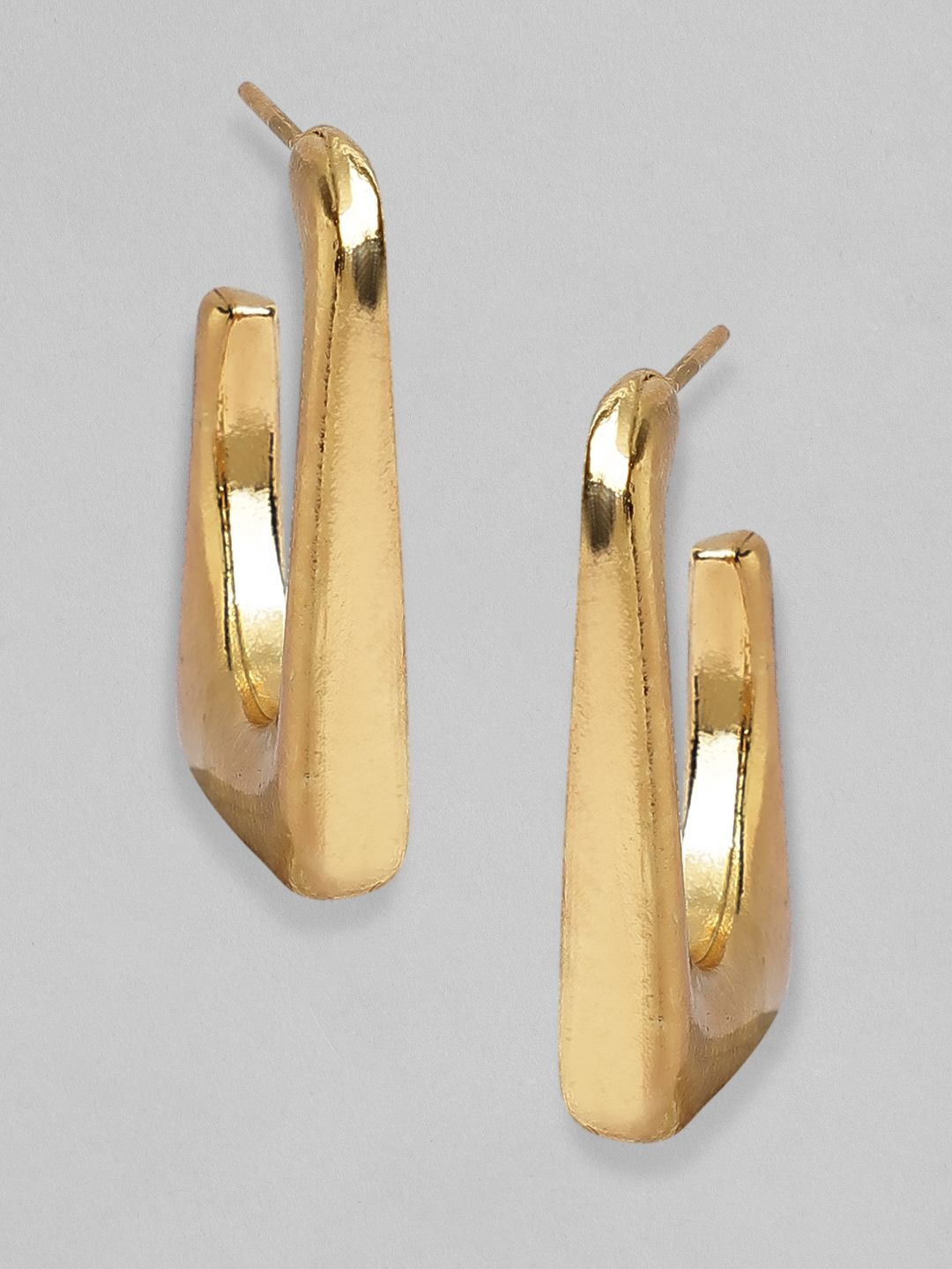 TOKYO TALKIES X rubans FASHION ACCESSORIES Gold-Plated Square Half Hoop Earrings Price in India