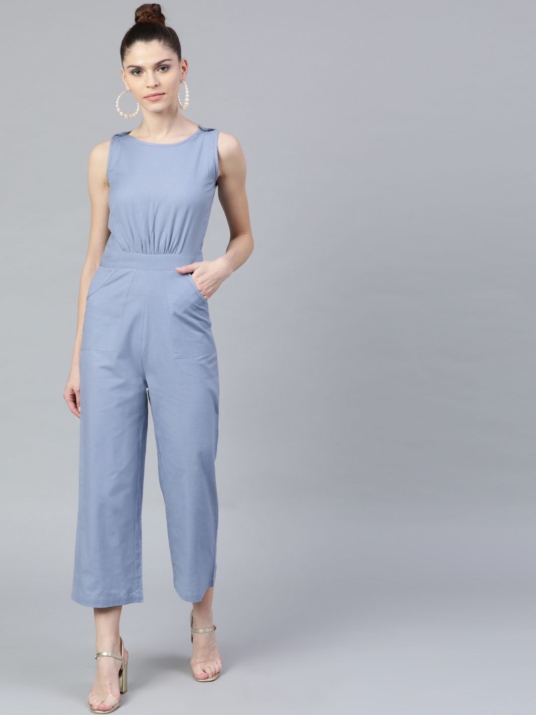 STREET 9 Women Blue Solid Jumpsuit Price in India