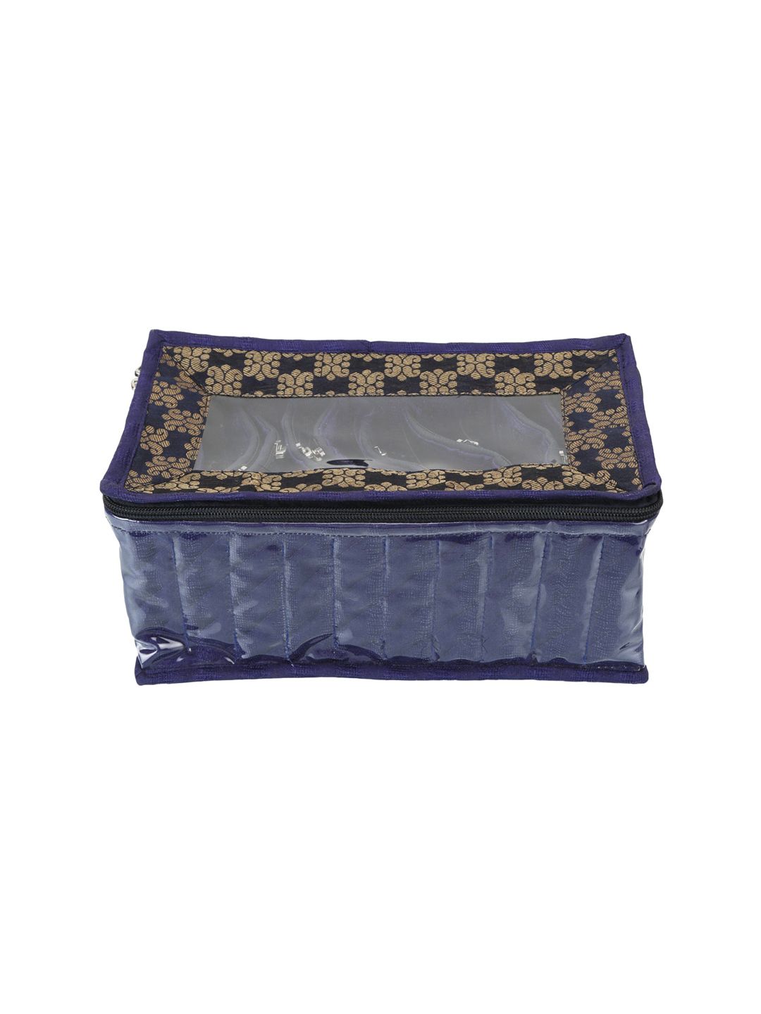 Kuber Industries Blue Solid Jewellery Organizer With 10 Pouches Price in India